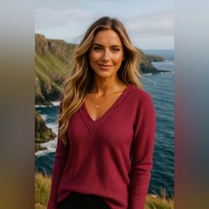 Altar’d State Waffle Knit Sweater Pullover Cottagecore Cozy Thermal Winter Warm